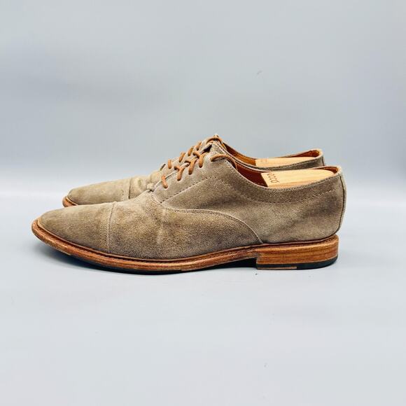 Frye Shoes Mens 10 Brown Suede Cap Toe Oxford Dress Slip On Casual Comfort main image 5